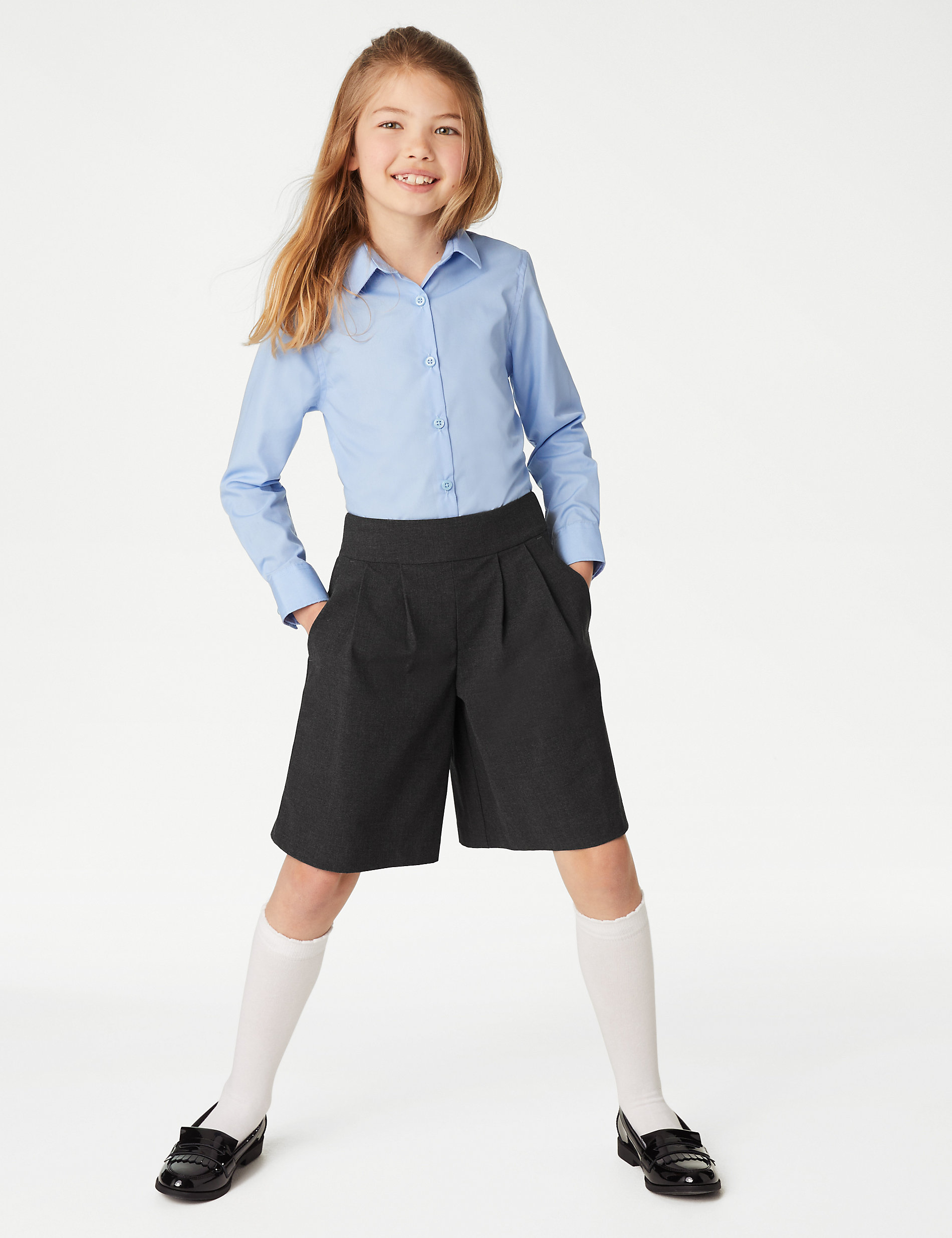 Falda pantalón escolar con pliegues para chicas (2-18&nbsp;años)