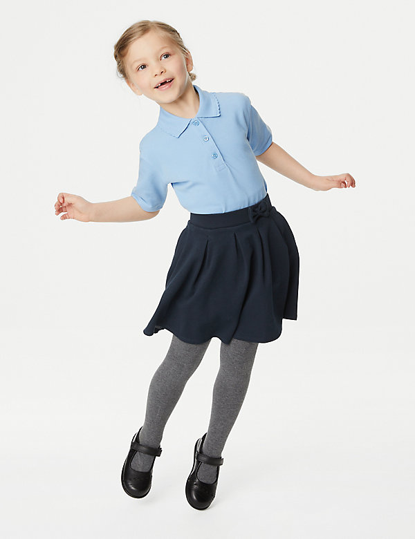 Girls' Jersey Pleated School Skirt (2-14 Yrs) - OM