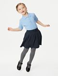 女童平纹针织布褶裥学院风半身裙（2-14 岁）