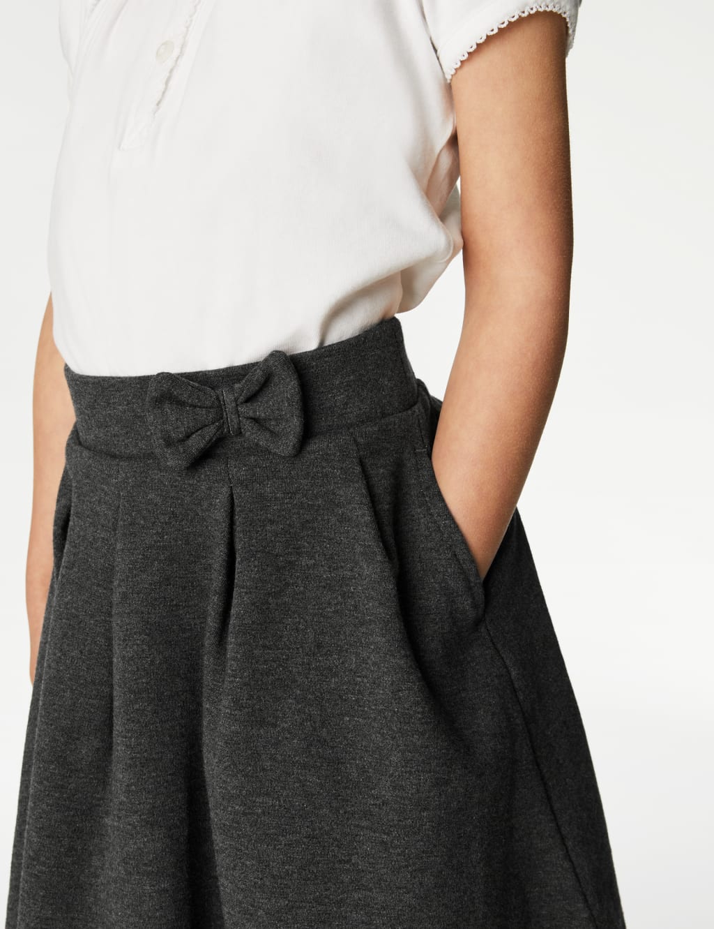 Girls' Jersey Pleated School Skirt (2-14 Yrs) image 3