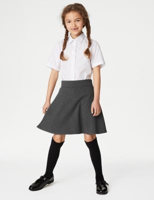 M&S Girls Jersey School Skort (2-18 Yrs) - 2-3 Y - Grey, Grey,Black