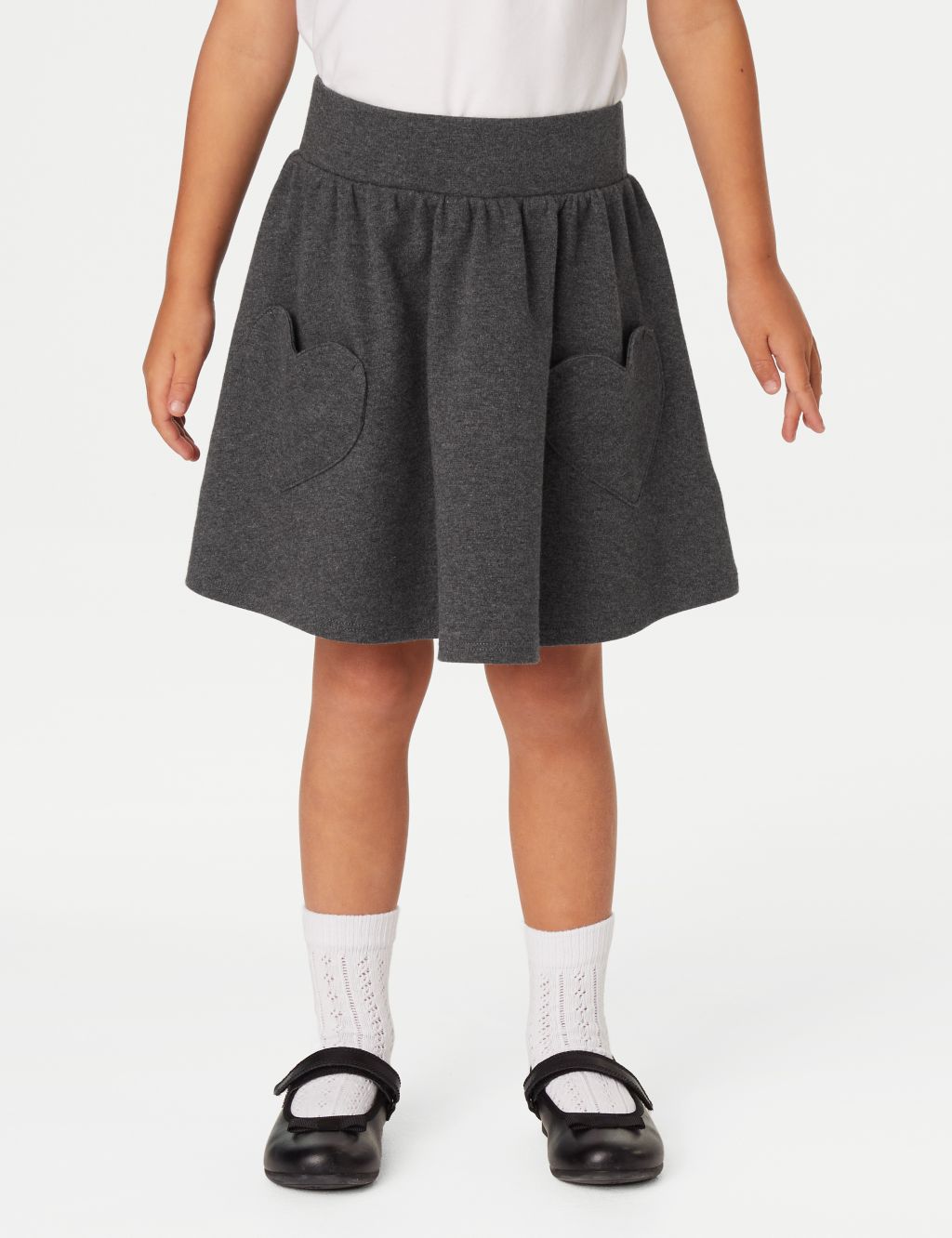 2pk Girls' Jersey Heart Pocket School Skirts (2-14 Yrs) image 4