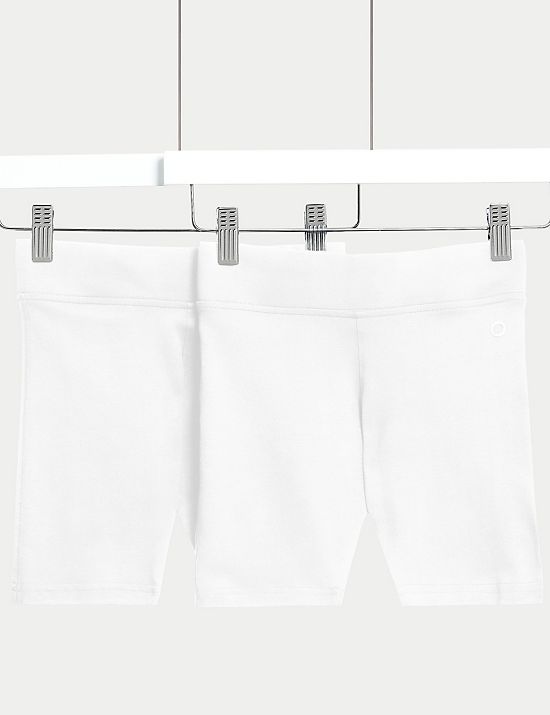 Lot de 2&nbsp;shorts filles en coton extensible, parfaits pour l’école (du 2 au 16&nbsp;ans)