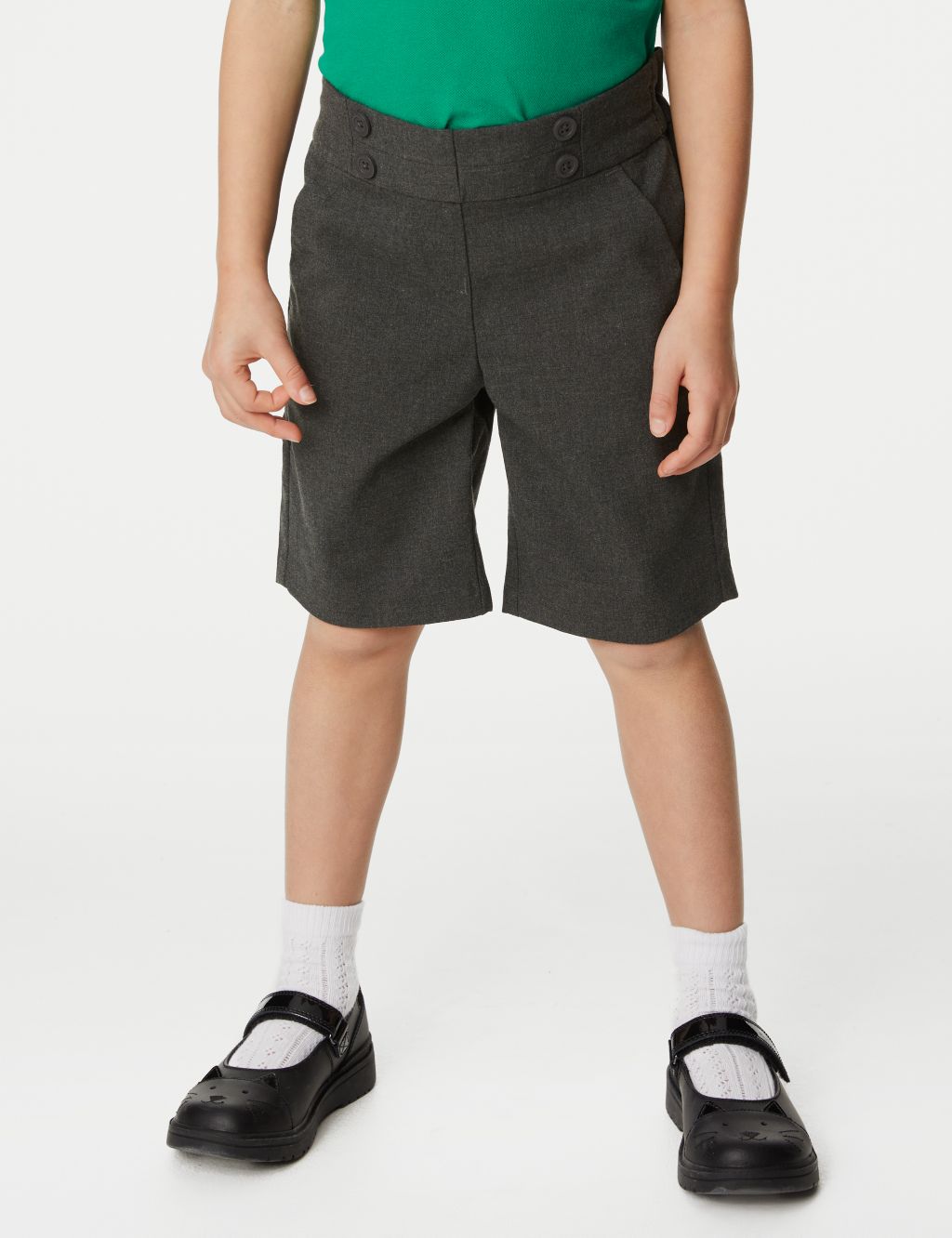 Girls' Button Front School Shorts (2-16 Yrs) image 4