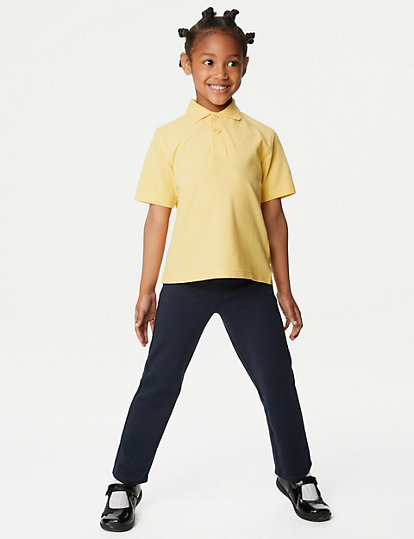 M&S Collection Girls' Regular Leg Jersey School Trousers (2-16 Yrs) - 3-4 Y - Navy Mix, Navy Mix