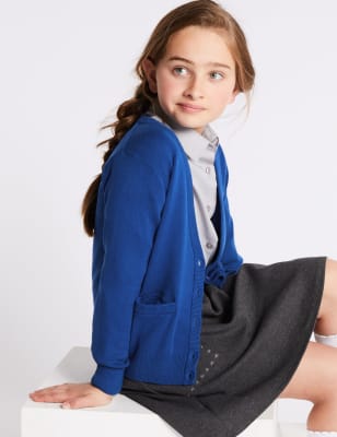 Girls' Cotton Rich School Cardigan (3-16 Yrs) - FR