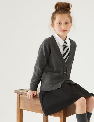 Gilet fille en coton, idéal pour l'école - Grey