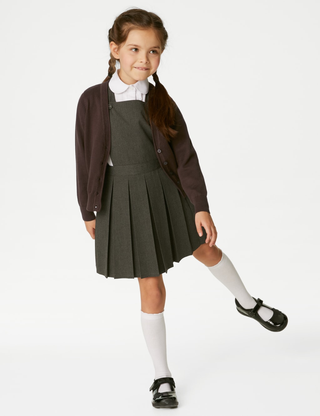 School Girl Cardigan Brown
