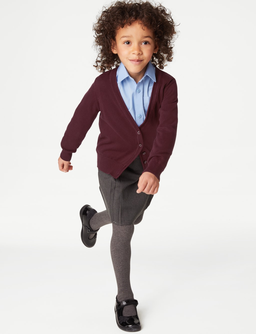 2pk Girls' Pure Cotton School Cardigan (3-18 Yrs) image 2