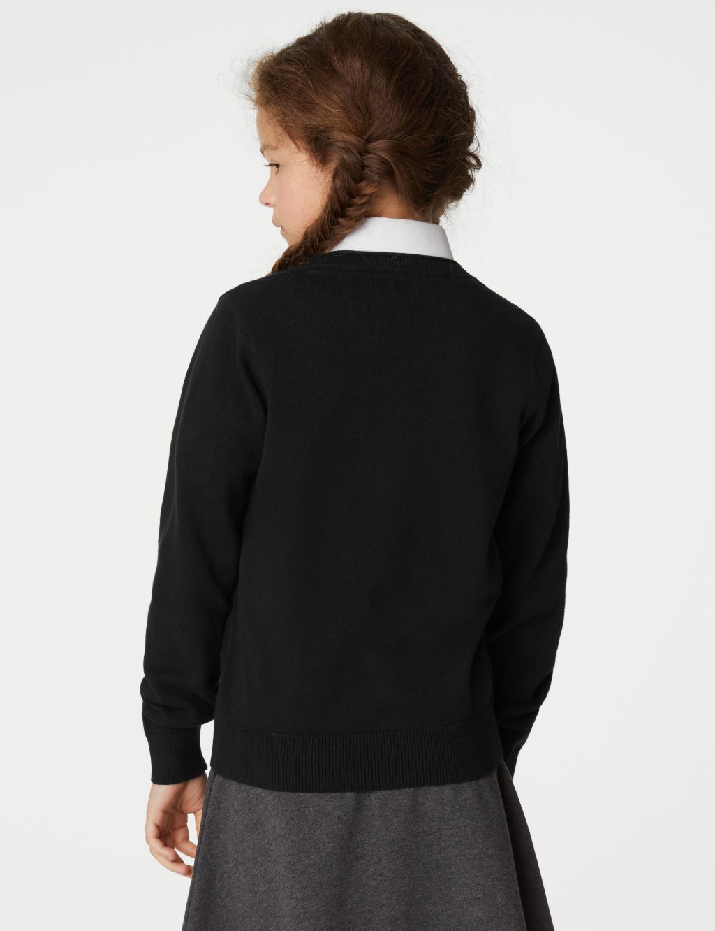 2pk Girls' Pure Cotton School Cardigan (3-18 Yrs) image 4