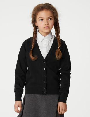 M&S Girls 2pk Girls' Pure Cotton School Cardigan (3-18 Yrs)