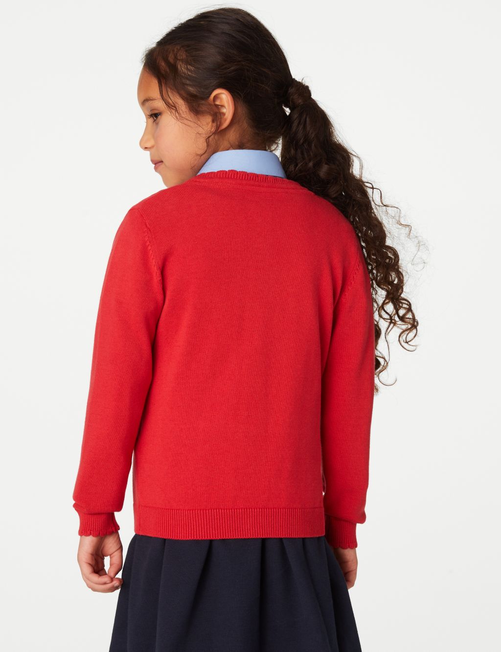 Girls’ Pure Cotton Bow Pocket School Cardigan (3-18 Yrs) image 3
