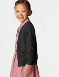 Girls’ Pure Cotton Bow Pocket School Cardigan (3-18 Yrs)