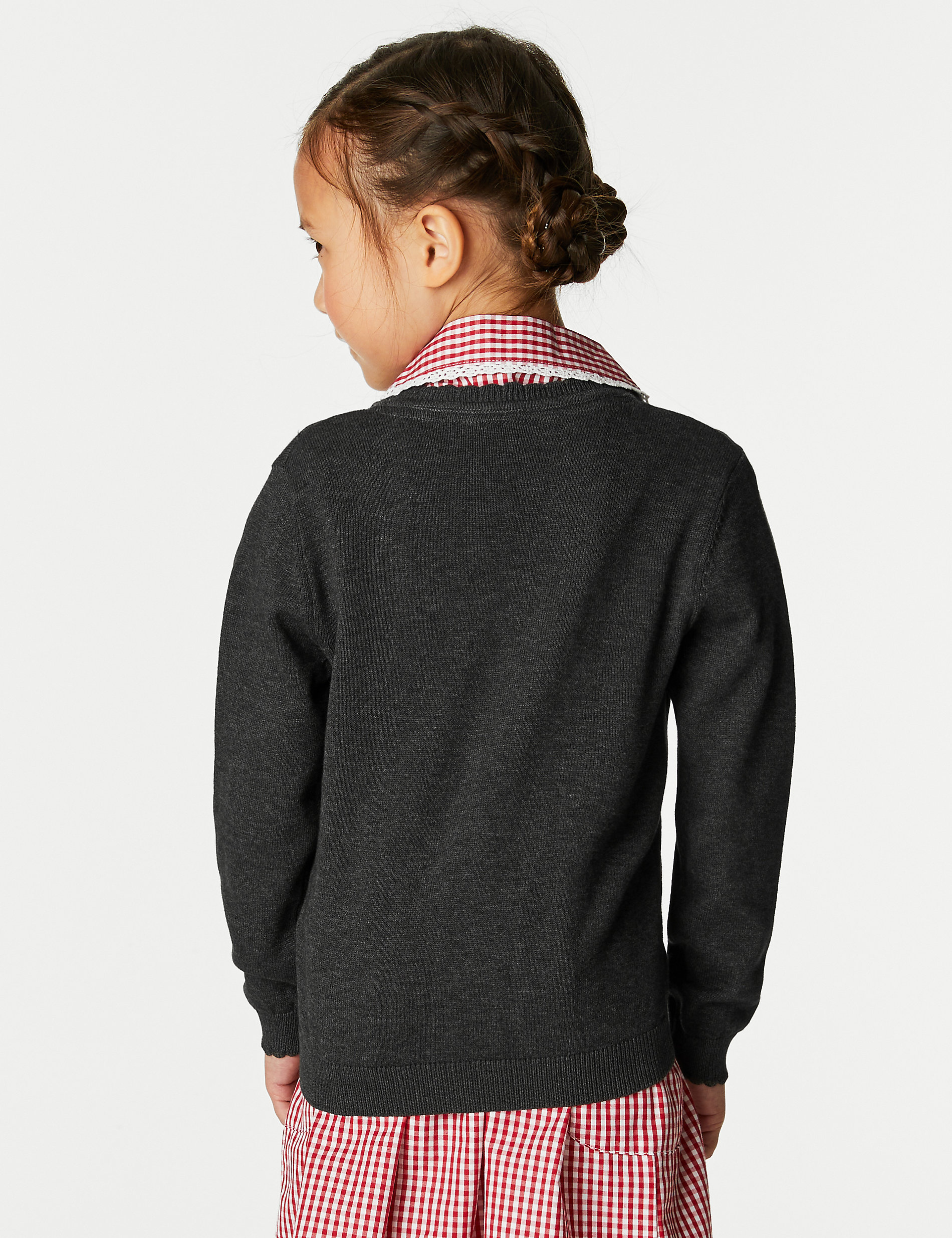 Girls’ Pure Cotton Bow Pocket School Cardigan (3-18 Yrs)