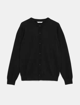 Gilet fille 100 % coton, idéal pour l'école - Black