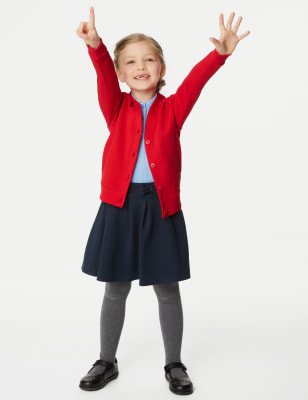 M&S Girls Jersey School Cardigan (2-18 Yrs) - 17-18 - Red, Red,Royal Blue,Navy,Bottle Green