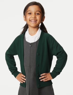 Girls' Jersey School Cardigan (2-18 Yrs) - HK