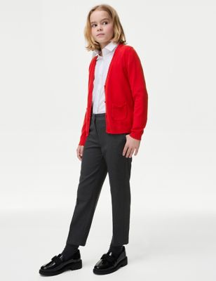 

Girls M&S Collection Girls' Pure Cotton School Cardigan (2-18 Yrs) - Red, Red
