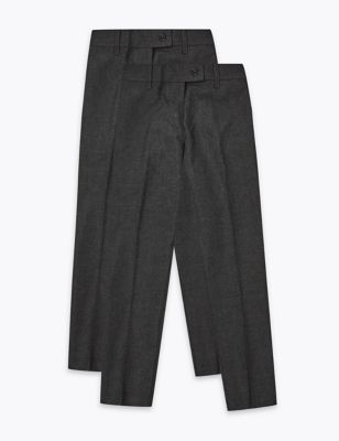 girls grey skinny school trousers
