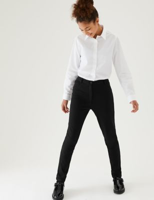Pantalon fille coupe skinny standard, idéal pour l'école - Black