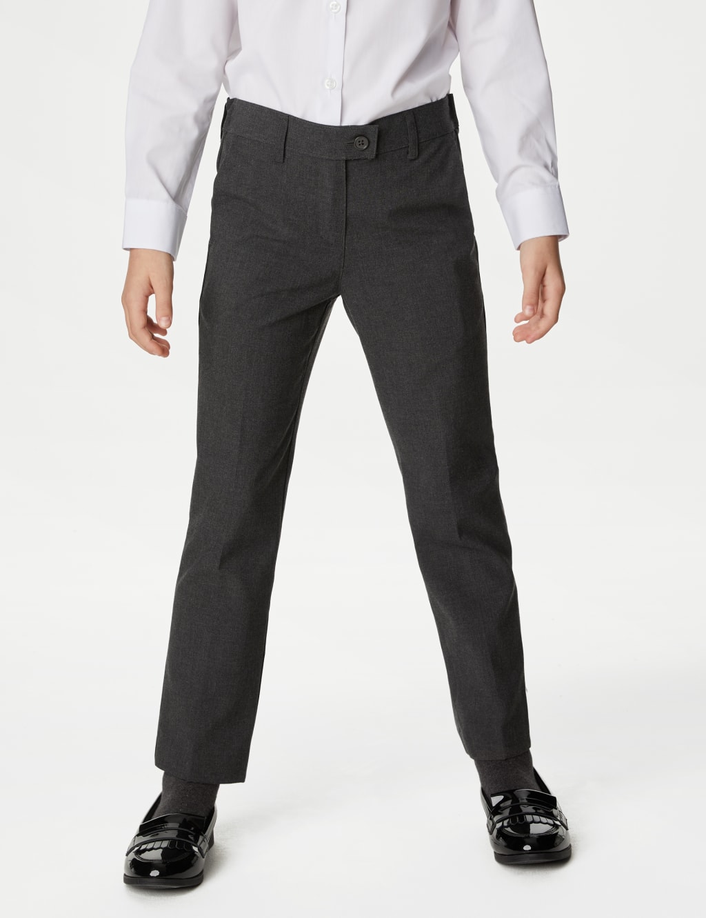 2pk Girls' Slim Leg School Trousers (2-18 Yrs) image 2