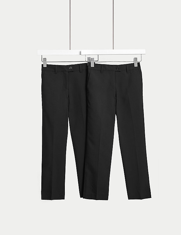 2pk Girls' Slim Leg School Trousers (2-18 Yrs) - NL