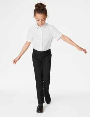 Girls M&S Collection 2Pk Girls' Easy Dressing School Trousers (3-18 Yrs) - Black, Black