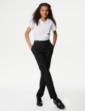 Girls' Skinny Leg Belted School Trousers (2-18 Yrs)