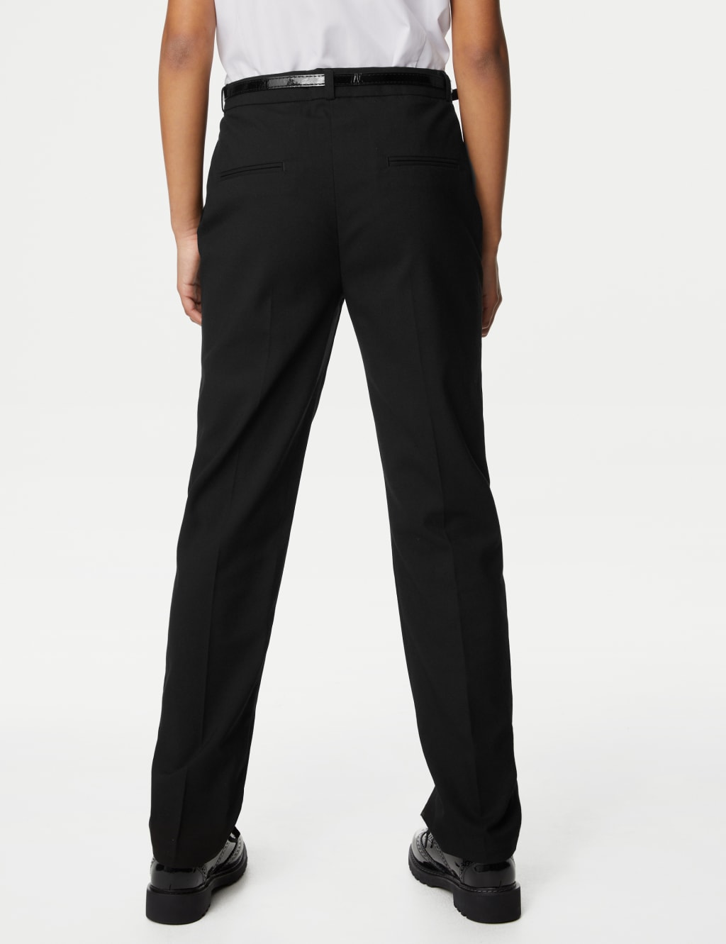 Girls' Skinny Leg Belted School Trousers (2-18 Yrs) image 3