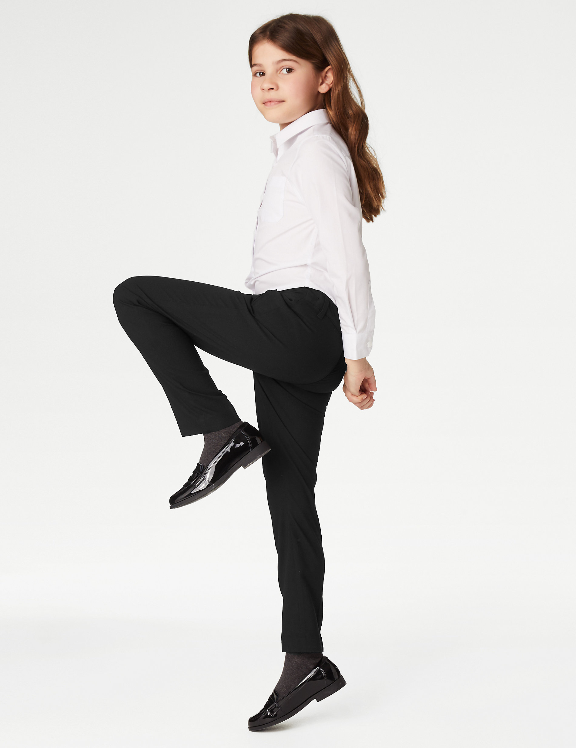 Girls' Slim Leg School Trousers (2-18 Yrs)