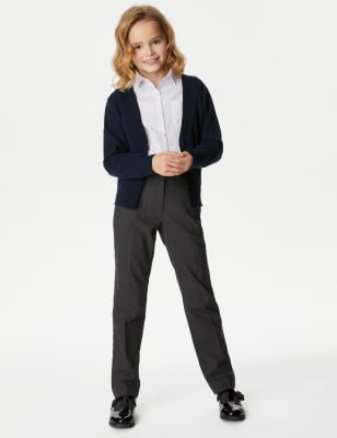 Marks And Spencer Girls M&S Collection Girls' Slim Leg Slim Waist School Trousers (2-18 Yrs) - Grey, Grey