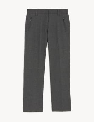 Pantalon fille coupe slim, idéal pour l'école - Grey