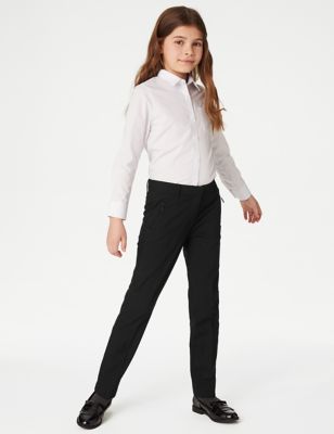 Marks And Spencer Girls M&S Collection Girls' Slim Leg Slim Waist School Trousers (2-18 Yrs) - Black