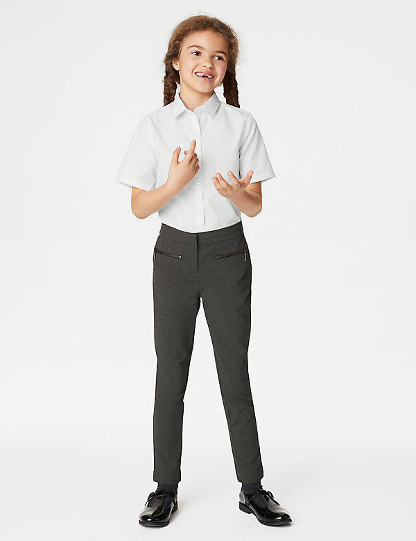 Girls' Super Skinny Leg Zip School Trousers (2-18 Yrs) - HR