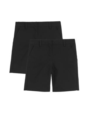

M&S Collection 2er-Pack Schulshorts mit schmalem Bein für Mädchen (2-16 J.) - Black, Black