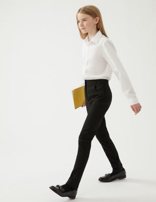M&S Girls High Waist Skinny School Trousers (9-18Yrs) - 14-15 - Black, Black