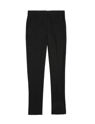 M&S Girls High Waist Skinny School Trousers (9-18 Yrs) - 9-10Y - Black, Black