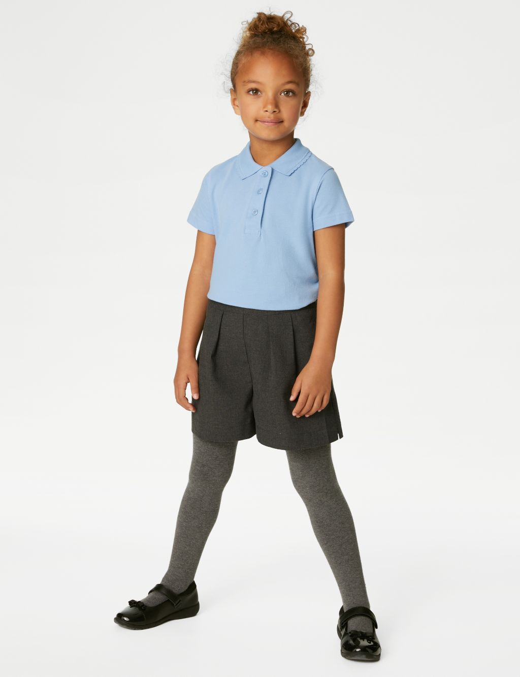 Girls' Pleated School Shorts (4-16 Yrs) image 1