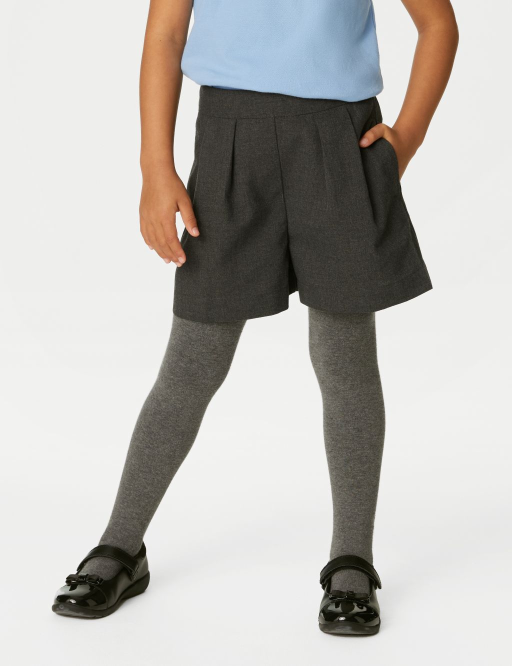Girls' Pleated School Shorts (4-16 Yrs) image 3