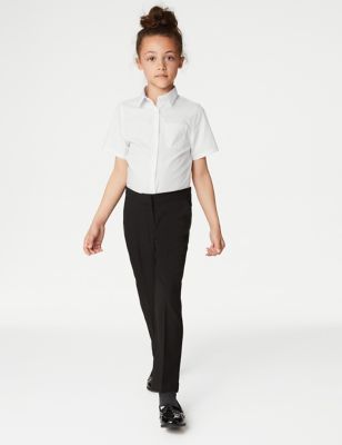 M&S Girls Slim Leg School Trousers (2-18 Yrs) - 14-15 - Black, Black,Grey