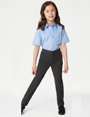 M&S Girls Girl's Skinny Leg School Trousers (2-18 Yrs) - 7-8 Y - Grey, Grey,Black