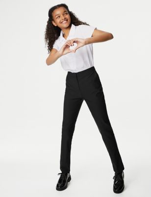 M&S Girls Super Skinny Extra Stretch SchoolTrousers (9-18 Yrs) - 9-10Y - Black, Black