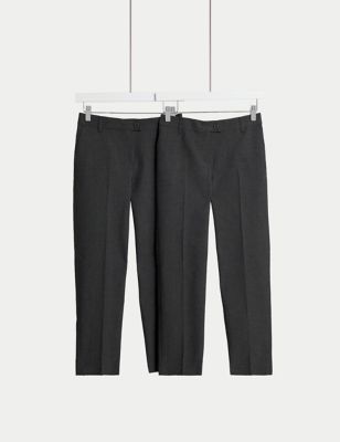 

Girls M&S Collection 2pk Girls' Regular Leg Stain Resist Trousers (2-18 Yrs) - Grey, Grey