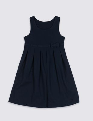 Girls' Cotton Knitted School Pinafore 