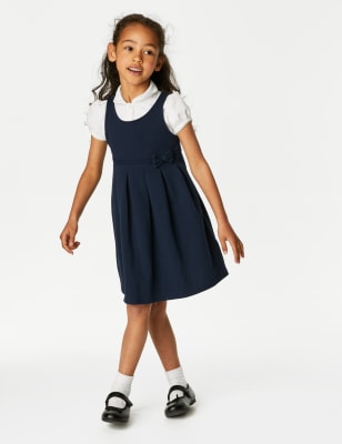 

Girls M&S Collection Girls' Jersey Bow School Pinafore (2-12 Yrs) - Navy Mix, Navy Mix