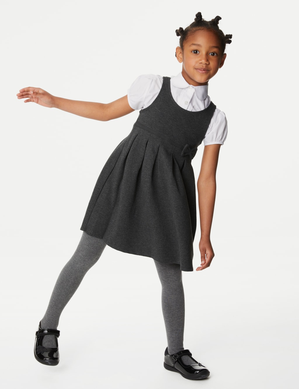 Plus fit grey school pinafore online