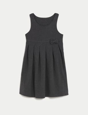 grey jersey school pinafore
