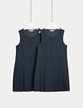 2er-Pack plissierte Schulschürzenkleider für Mädchen (2–12 Jahre)