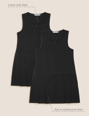 black pinafore dress school