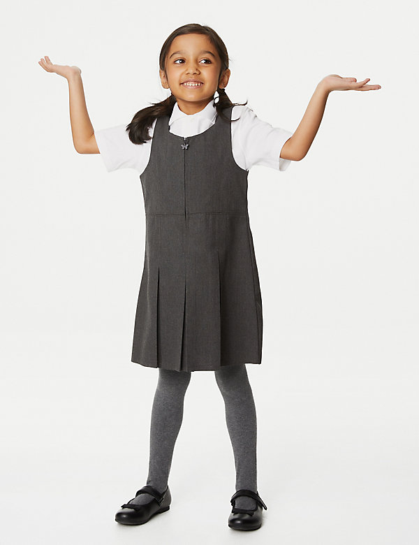 Πλισέ σχολικό αμάνικο φόρεμα για κορίτσια με φαρδιά εφαρμογή (2-12 ετών) - GR